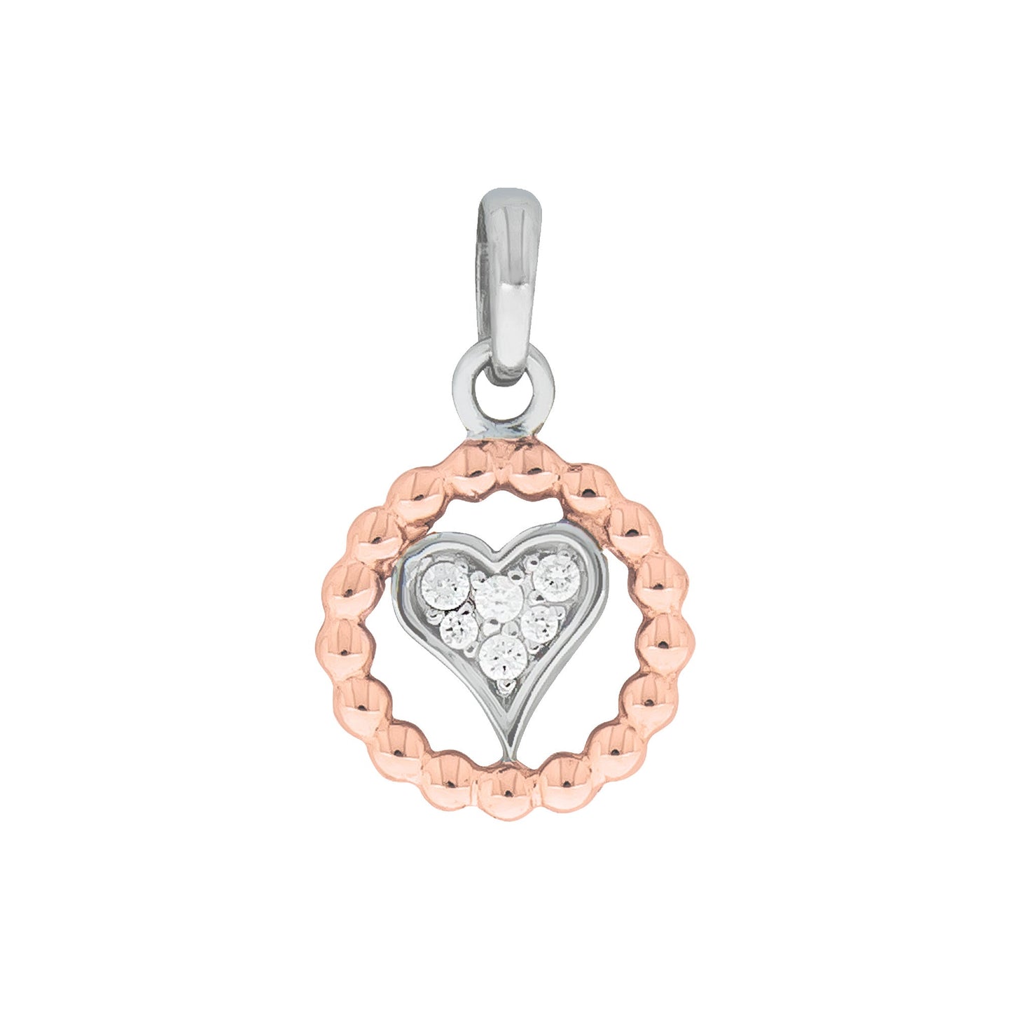Anhänger 925/- Sterling Silber rotvergoldet (teil) 18,5cm Zirkonia