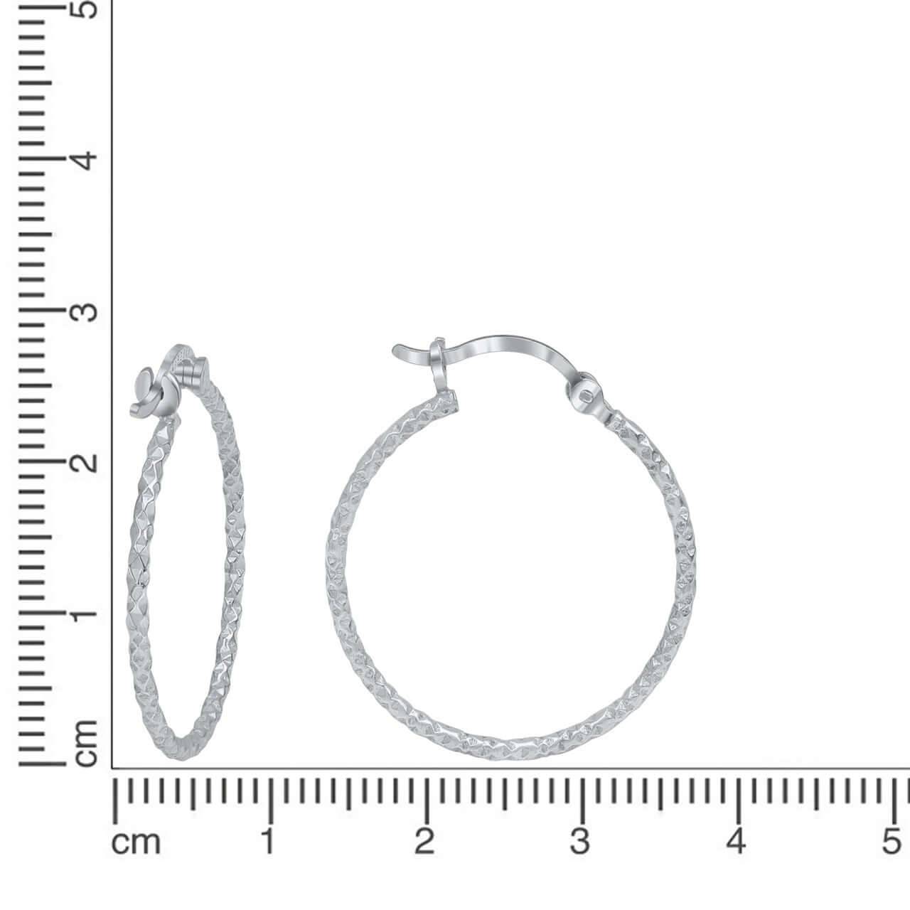 Schmuck Creolen Ohrringe Damen 925 Silber rhodiniert und diamantiert 2,5cm, 1 Paar günstig kaufen