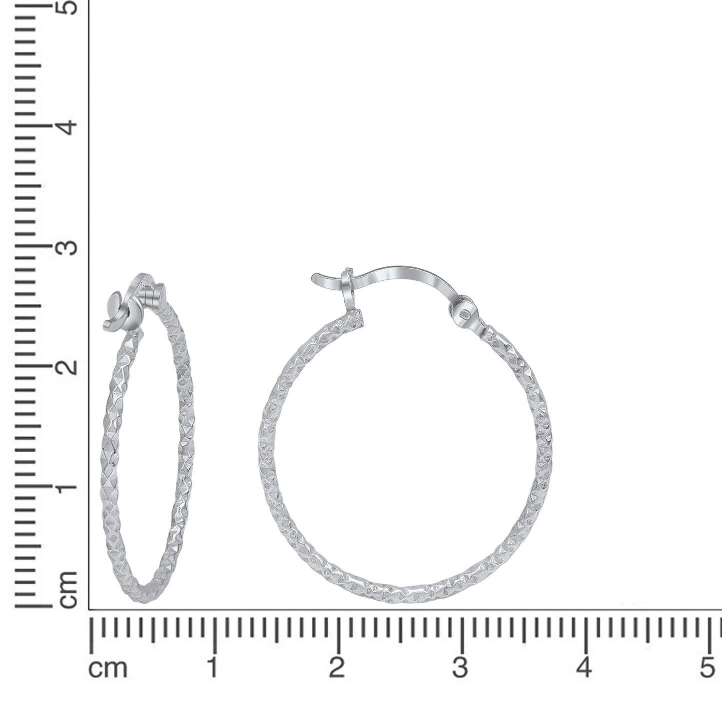 Creolen 925/- Sterling Silber rhodiniert 2,5cm ohne Stein