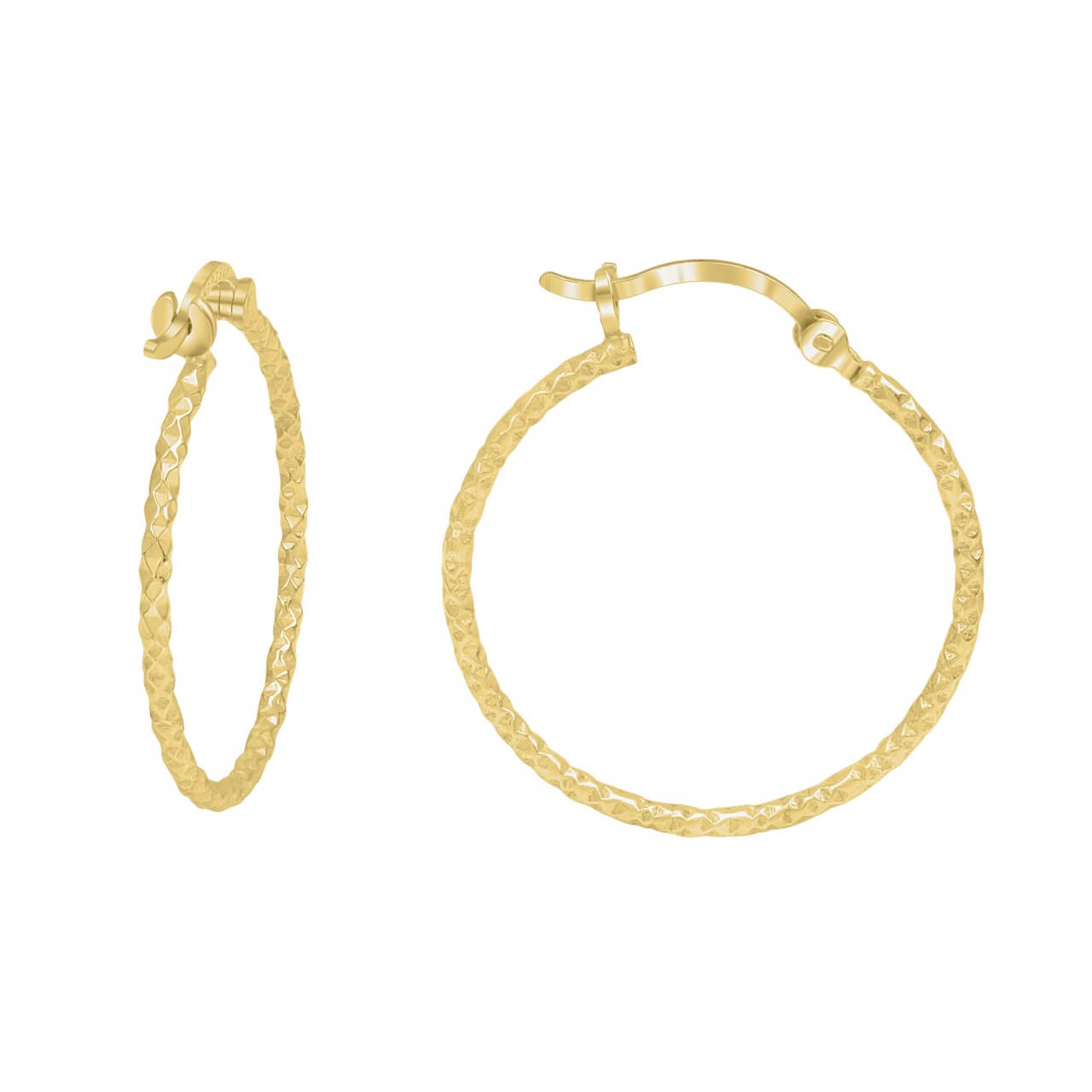 Schmuck Creolen Ohrringe Damen 925 Silber gelbvergoldet und diamantiert 2,5cm, 1 Paar günstig kaufen