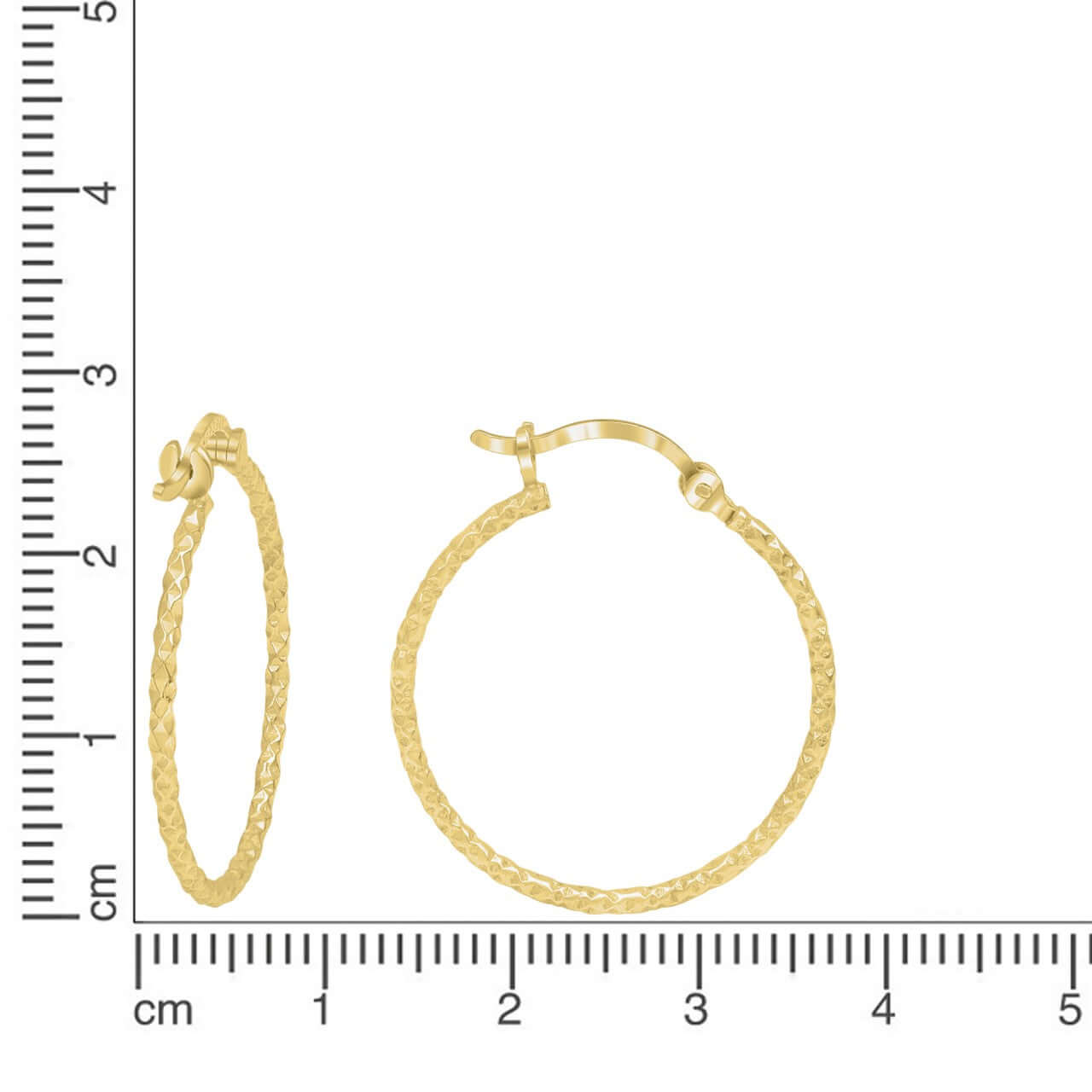 Schmuck Creolen Ohrringe Damen 925 Silber gelbvergoldet und diamantiert 2,5cm, 1 Paar günstig kaufen