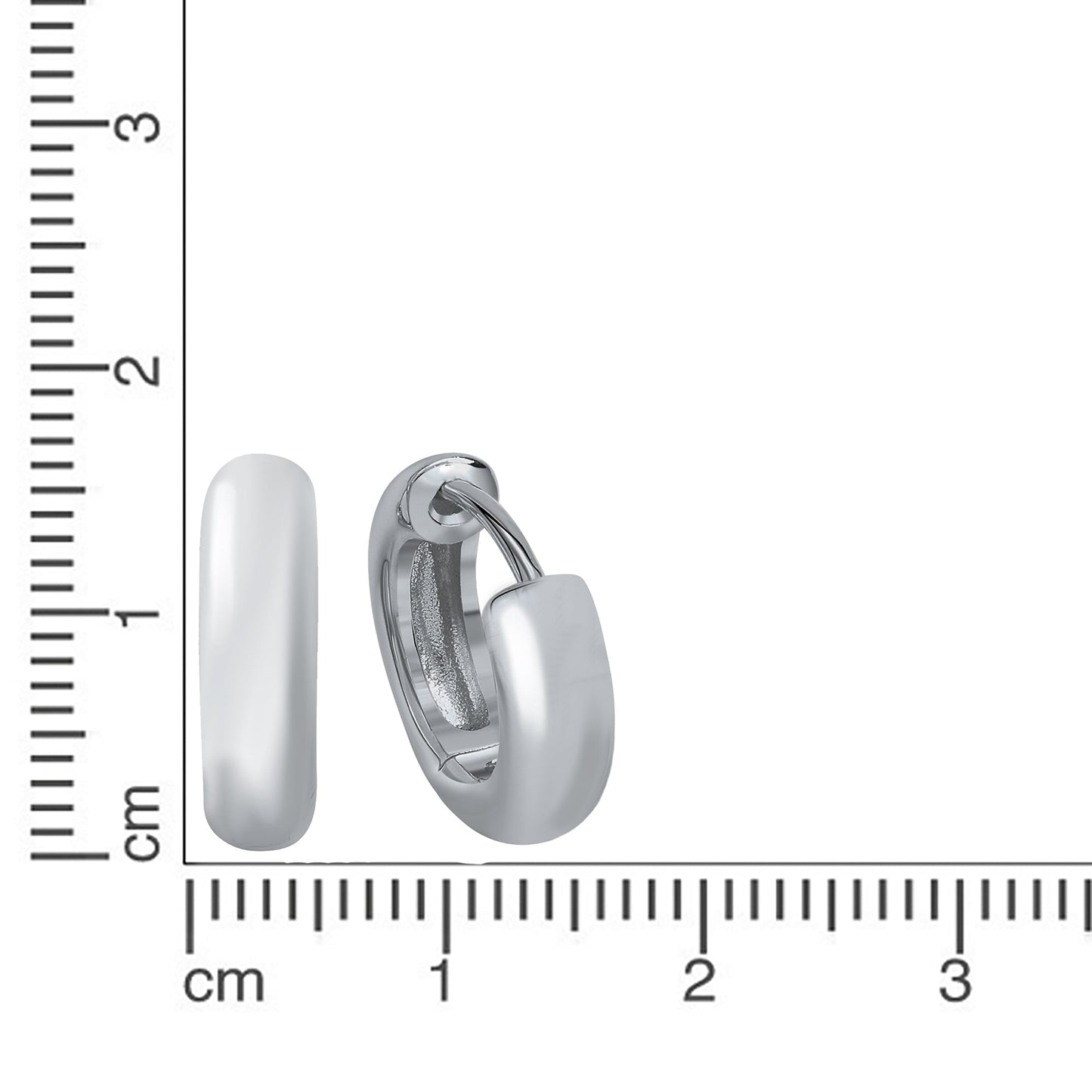 Creolen 925/- Sterling Silber rhodiniert 1,6cm ohne Stein