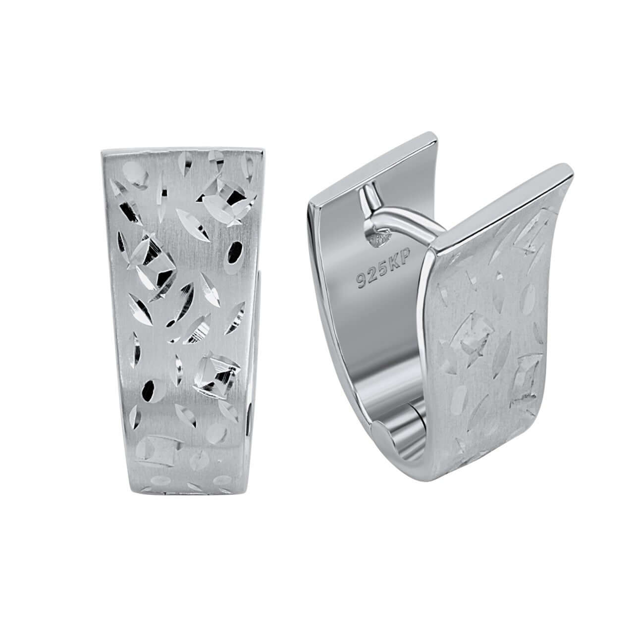 Schmuck Creolen Ohrringe Damen 925 Silber rhodiniert + diamantiert 2,0cm, 1 Paar günstig kaufen