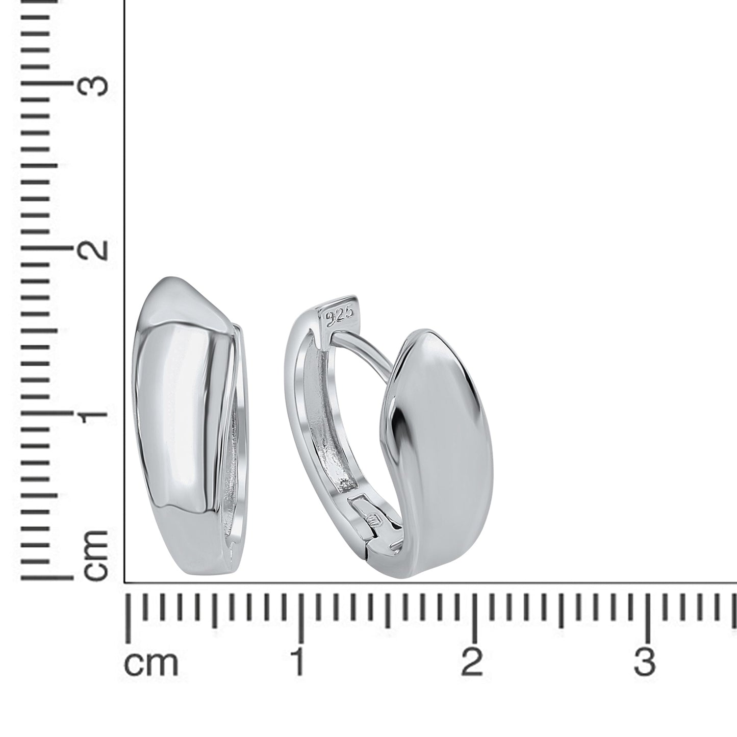 Creolen 925/- Sterling Silber rhodiniert 1,7cm ohne Stein