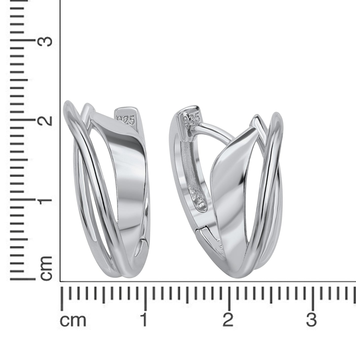 Creolen 925/- Sterling Silber rhodiniert 1,8cm ohne Stein