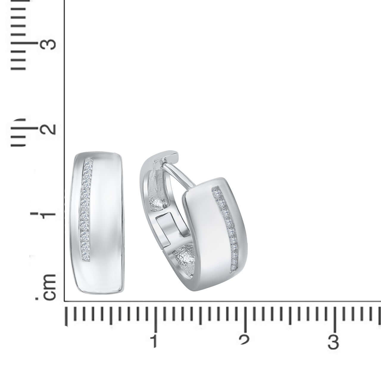 Schmuck Creolen Ohrringe Damen 925 Silber rhodiniert mit Zirkonia 1,5cm, 1 Paar günstig kaufen