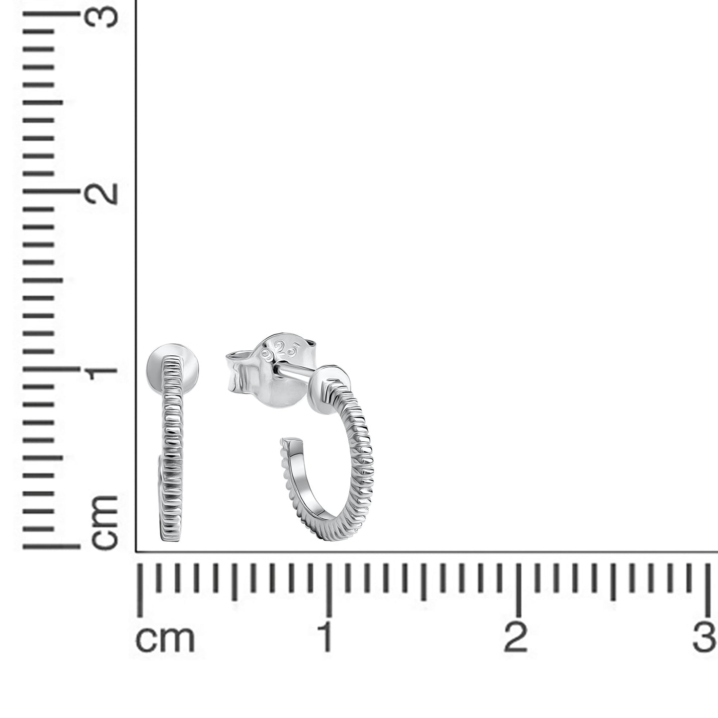 Creolen 925 Silber rhodiniert 925/- Sterling Silber rhodiniert 1,2cm ohne Stein