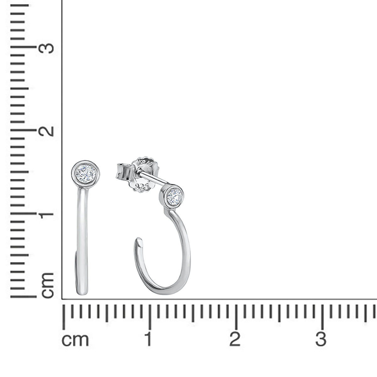 Ohrringe 925 Silber rhodiniert mit Zirkonia