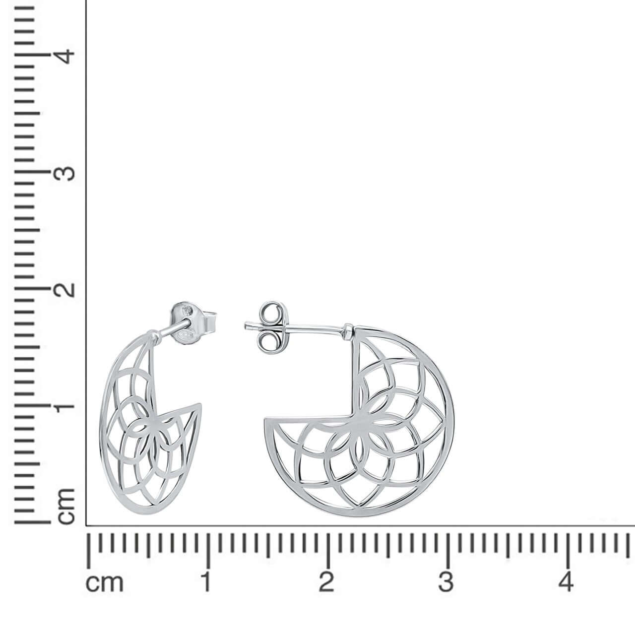 Schmuck Creolen Ohrringe Damen 925 Silber rhodiniert mit floralem Muster 2,0cm, 1 Paar günstig kaufen