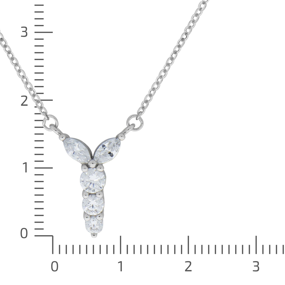 Halskette Damen Silber 925 Collier rhodiniert Zirkonia weiß