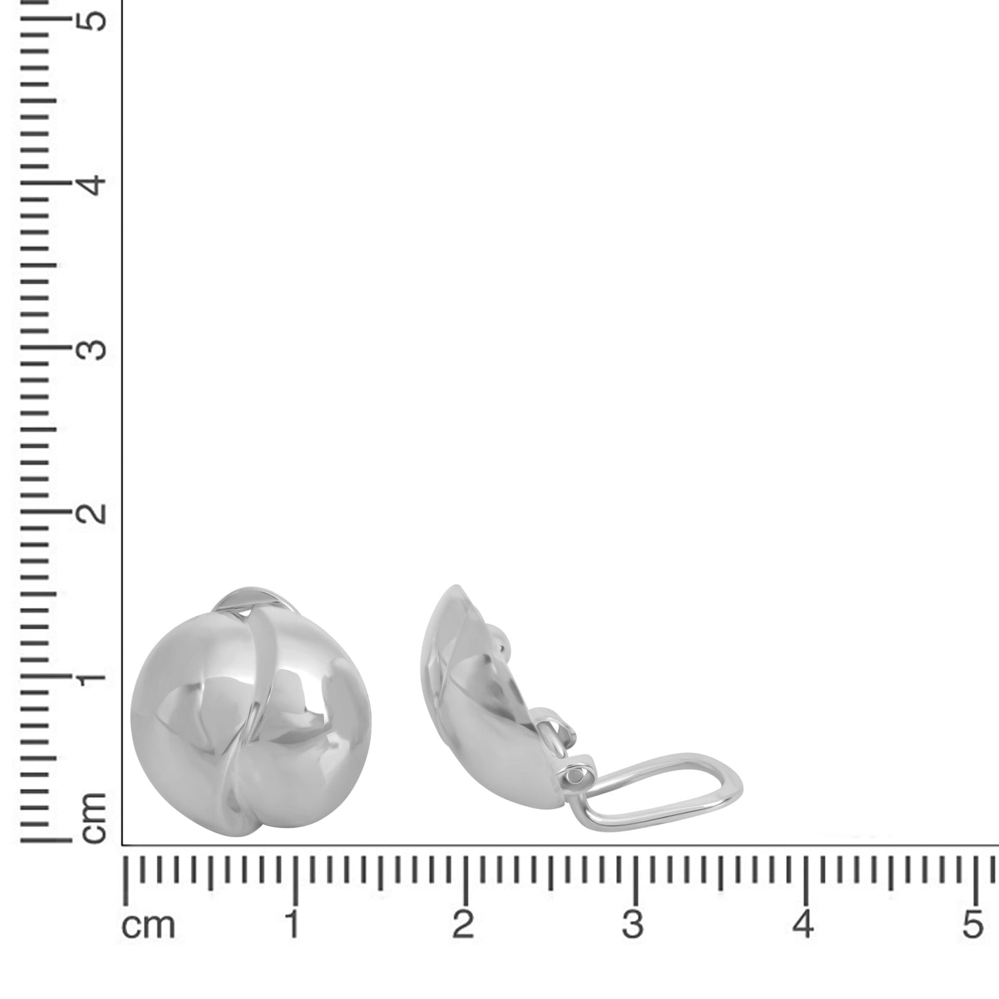 Ohrclip 925/- Sterling Silber rhodiniert 1,4cm