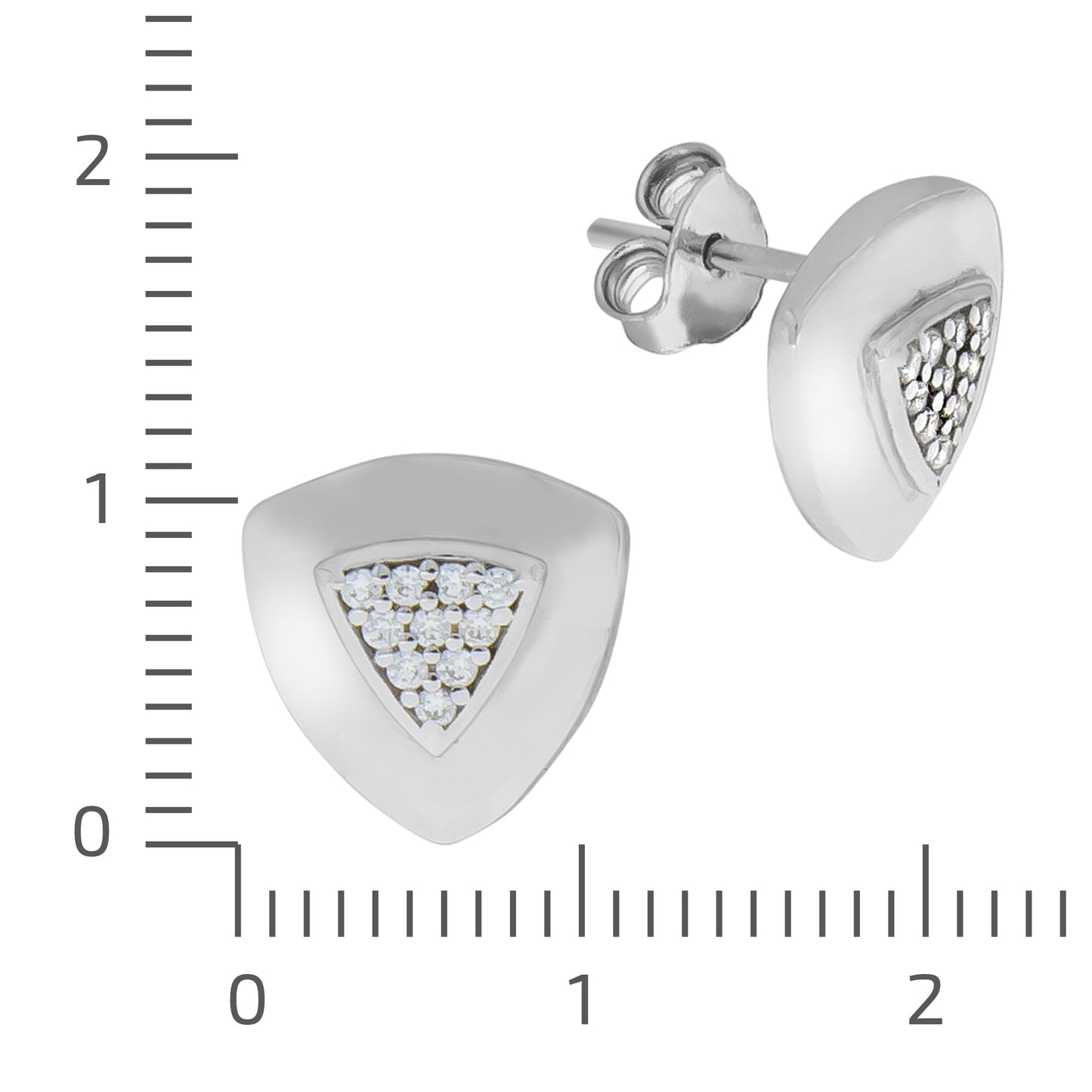 Ohrstecker 925/- Sterling Silber rhodiniert 1,1cm Zirkonia
