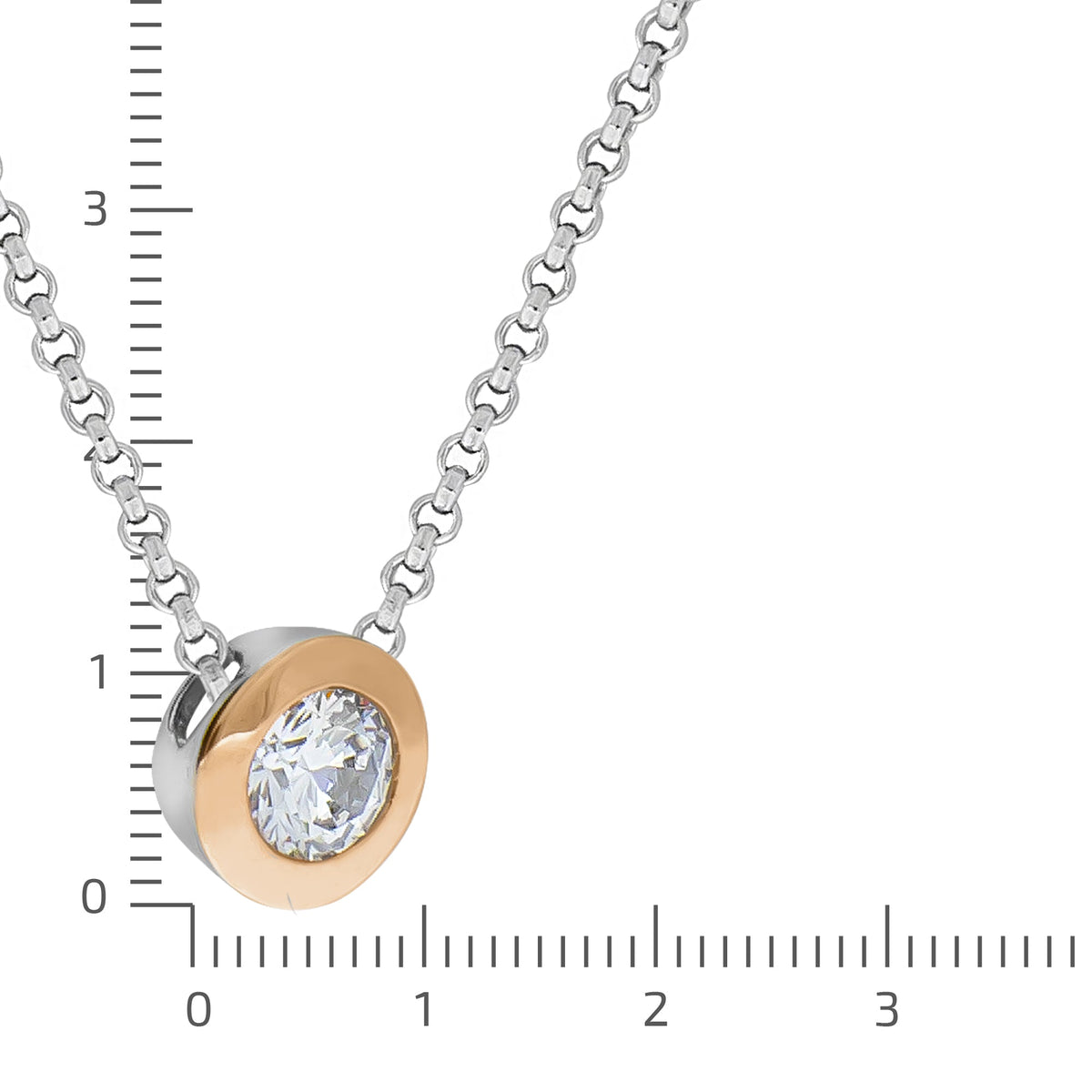 Halskette Damen Silber 925 Collier rhodiniert Zirkonia weiß