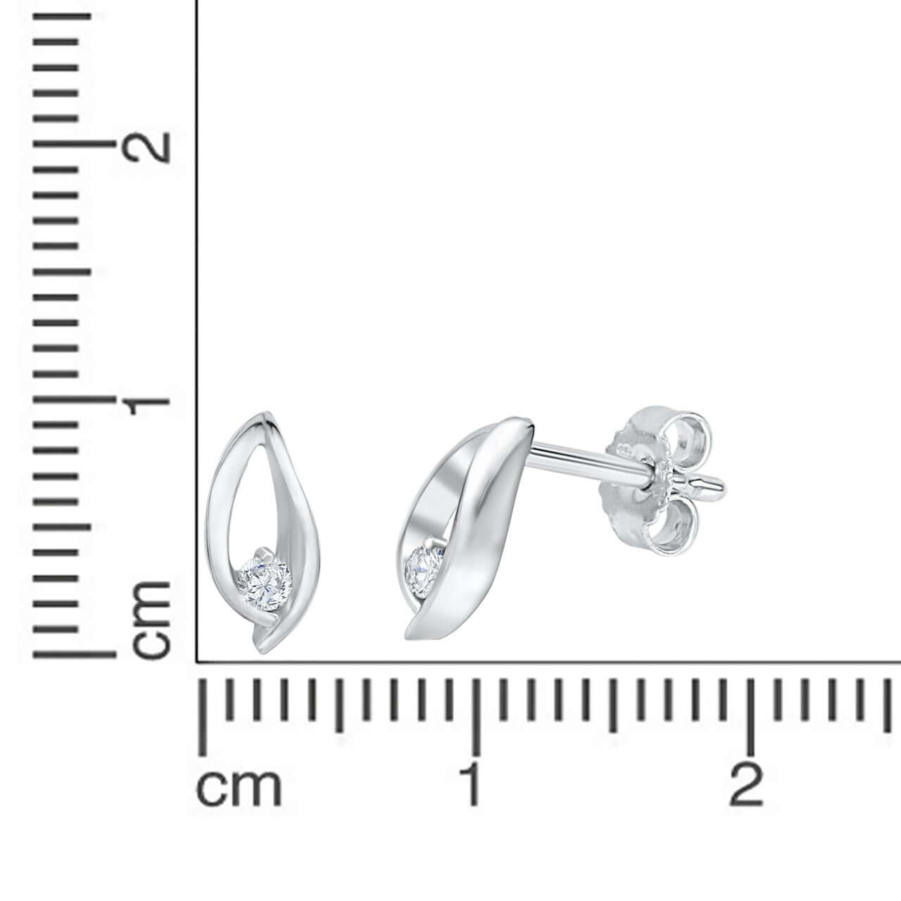 Schmuck Ohrstecker Damen 925 Silber rhodiniert Zirkonia 1cm, 1 Paar günstig kaufen