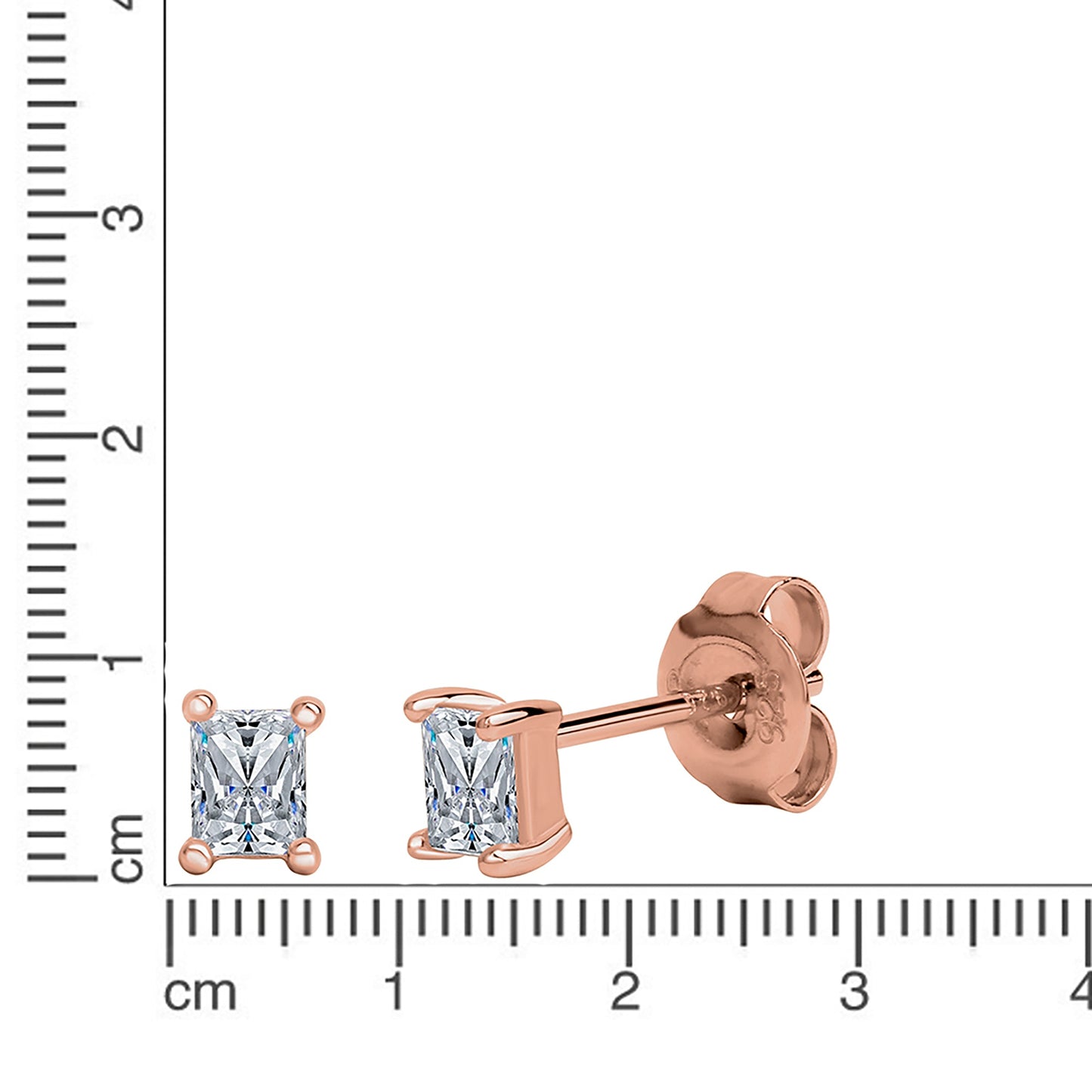 Ohrstecker 925 Silber rotvergoldet 925/- Sterling Silber rotvergoldet 1cm Zirkonia