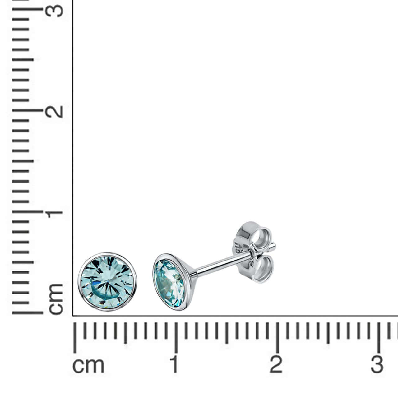 Schmuck Ohrstecker Damen 925 Silber rhodiniert CZ hellblau 1cm, 1 Paar günstig kaufen