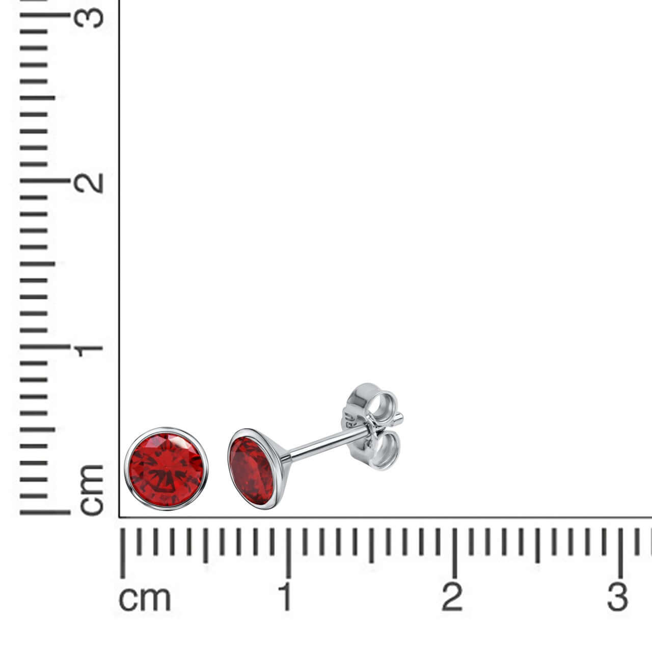 Schmuck Ohrstecker Damen 925 Silber rhodiniert CZ rot 1cm, 1 Paar günstig kaufen