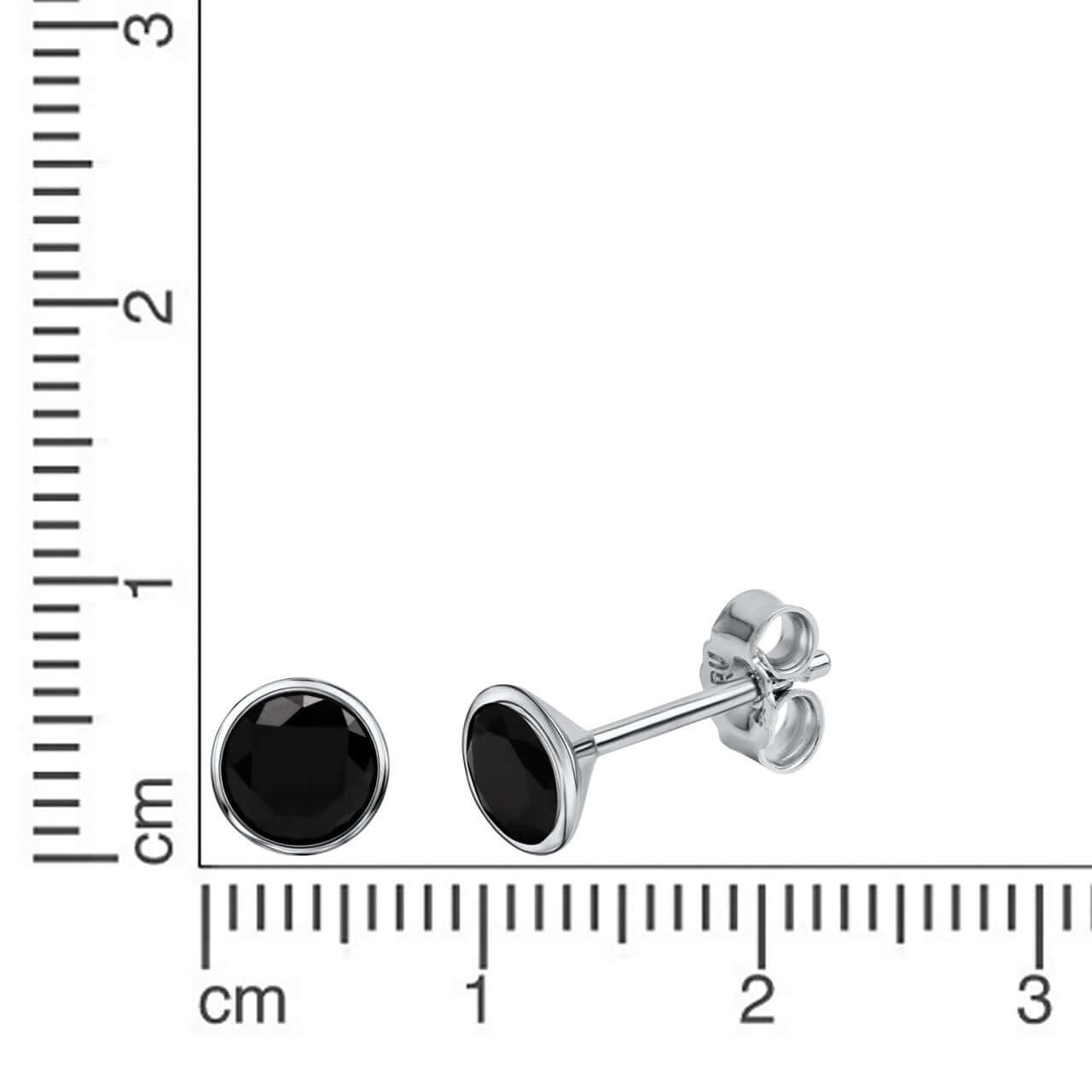 Schmuck Ohrstecker Damen 925 Silber rhodiniert CZ schwarz 1cm, 1 Paar günstig kaufen