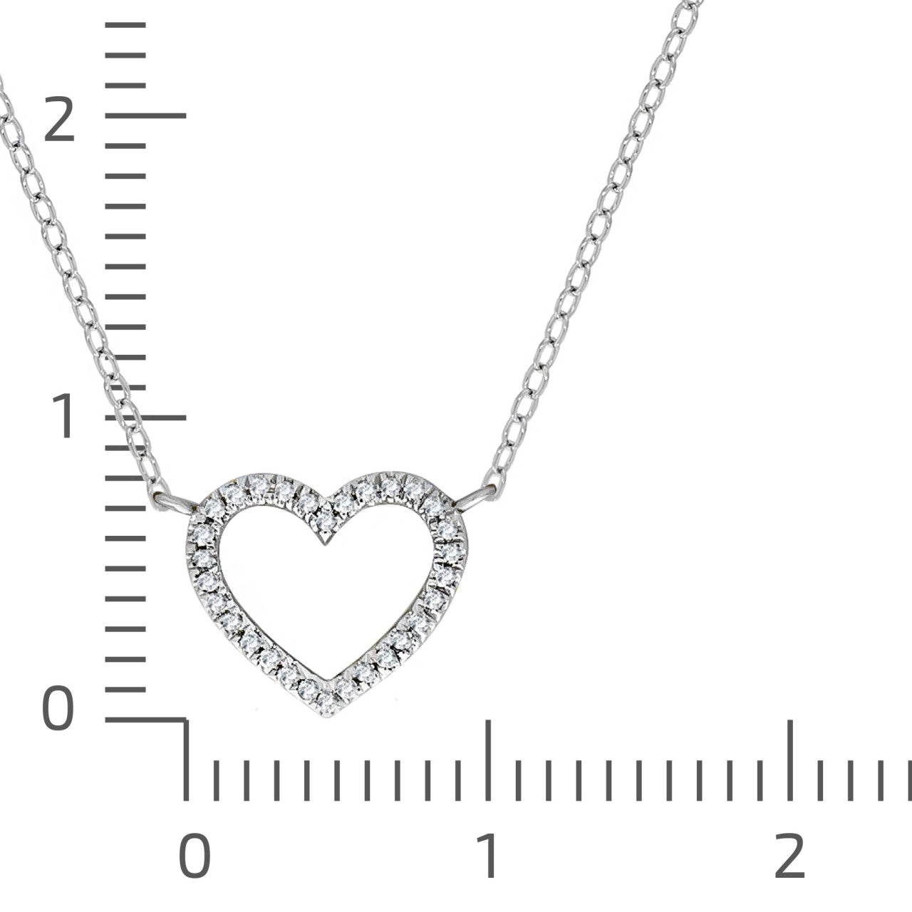 Schmuck Kette mit Herz Diamant-Collier Damen 585 Weißgold 42/45cm günstig kaufen