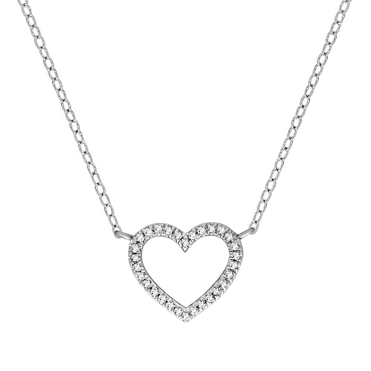 Schmuck Kette mit Herz Diamant-Collier Damen 585 Weißgold 42/45cm günstig kaufen