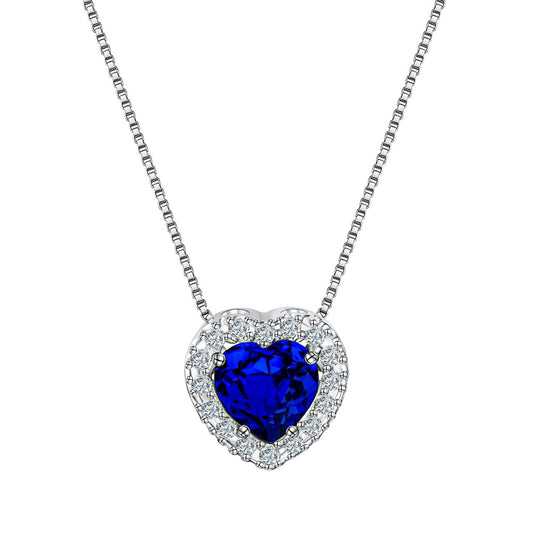 Schmuck Collier Kette mit Herz Damen 375er Weißgold Zirkonia 42+3cm günstig kaufen