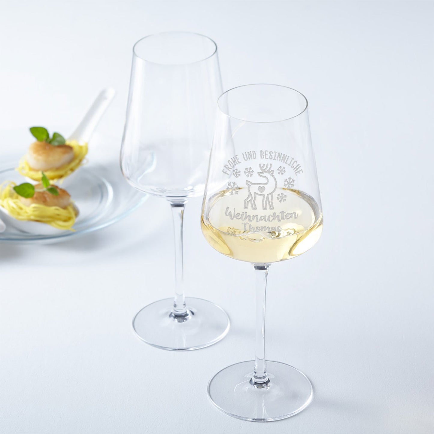 Leonardo Puccini Weinglas mit Gravur - "Frohe und besinnliche Weihnachten"