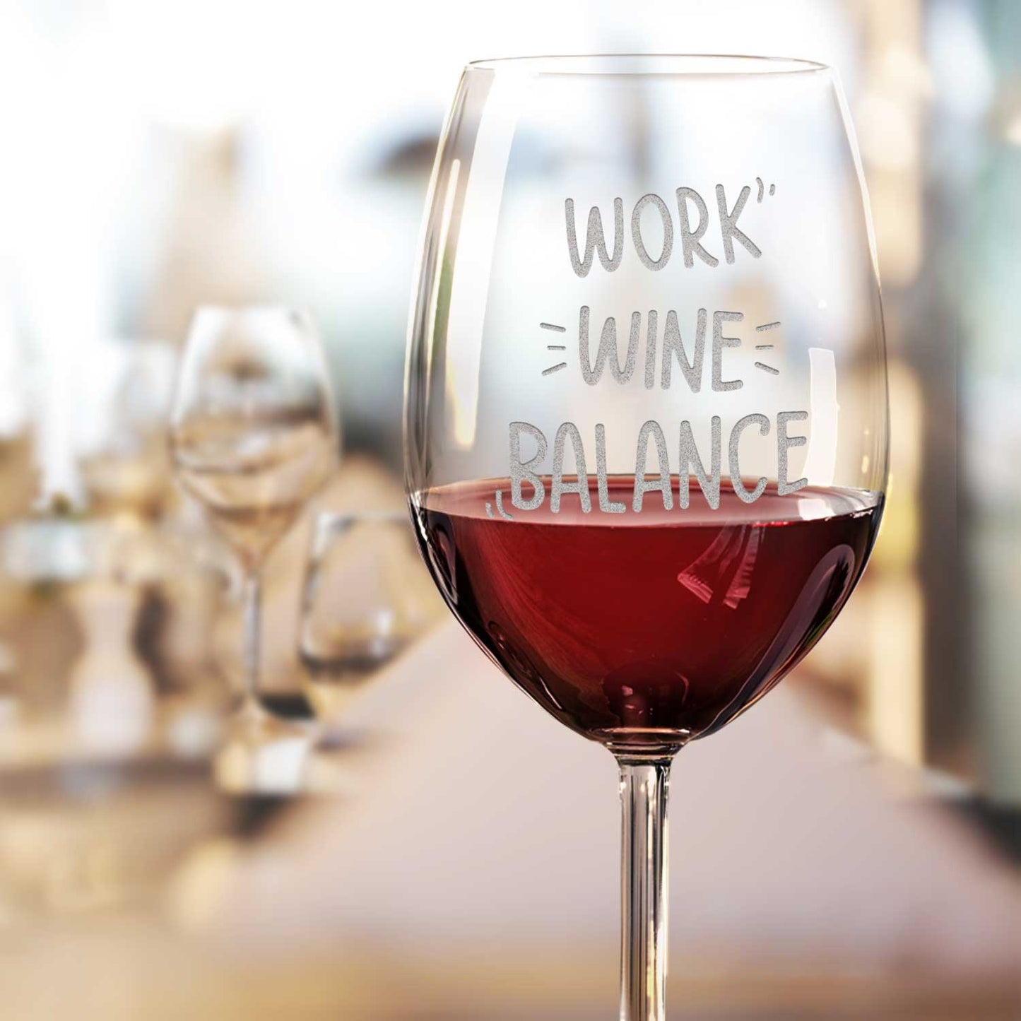 Leonardo Weinglas mit Gravur "Work Wine Balance" Design