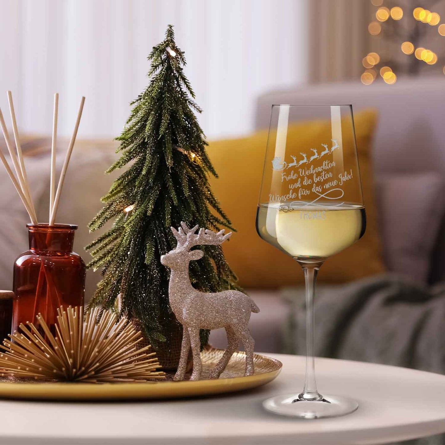 Leonardo Weinglas mit Gravur - "Frohe Weihnachten Santa"