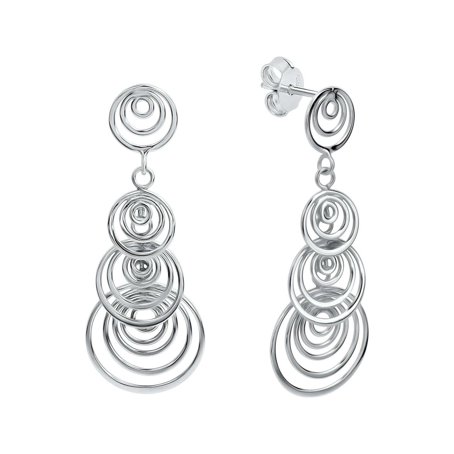 Ohrstecker 925/- Sterling Silber rhodiniert 3,6cm