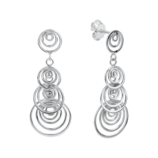 Ohrringe "Ringe" 925 Silber rhodiniert