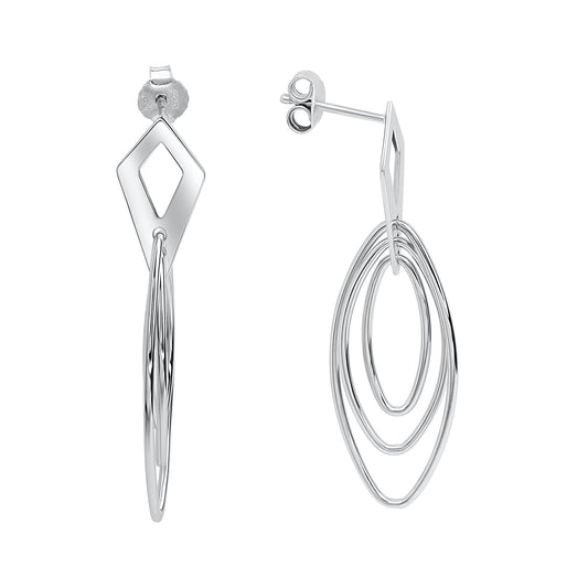Ohrringe Ohrstecker beweglich 925 Sterling Silber rhodiniert