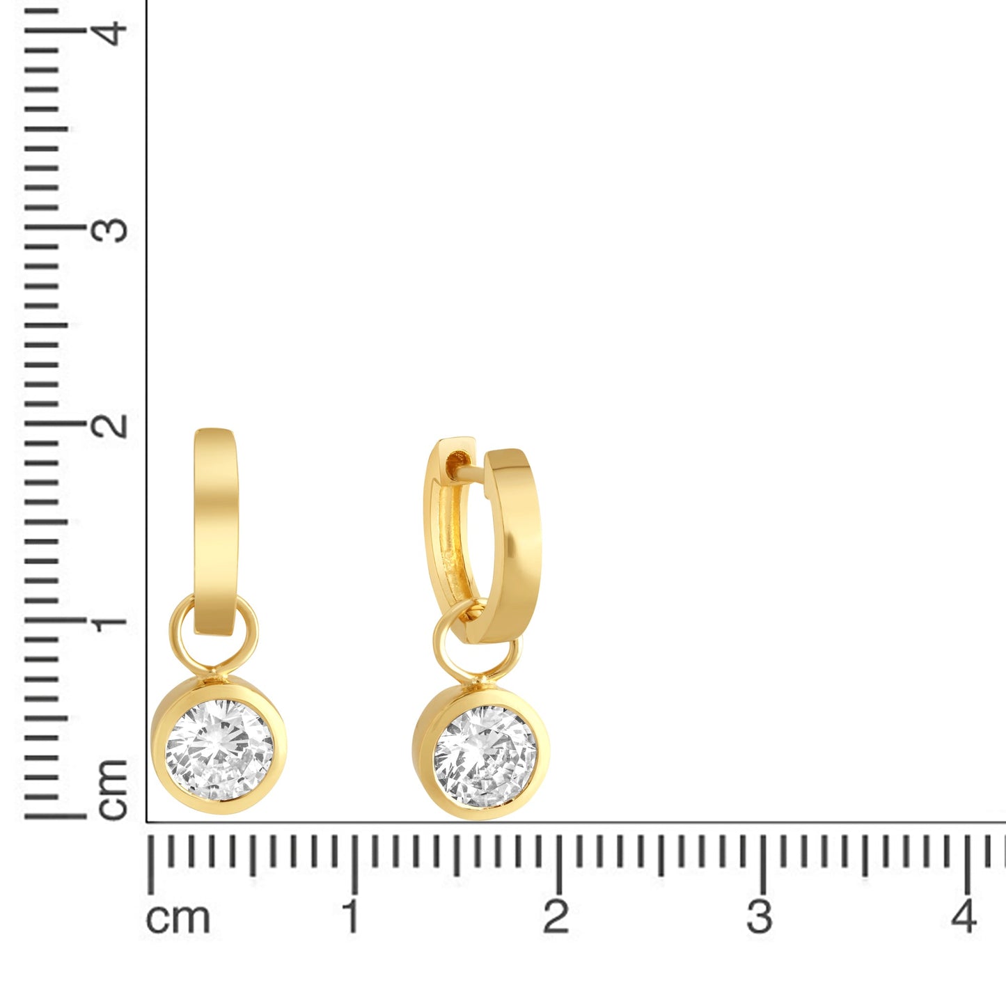 Ohrringe 925/- Sterling Silber vergoldet 1,4cm Zirkonia