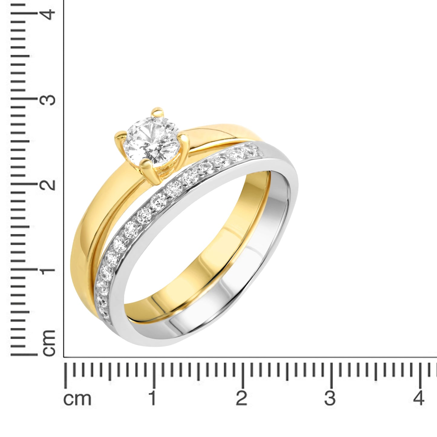 Ring 925/- Sterling Silber vergoldet Zirkonia