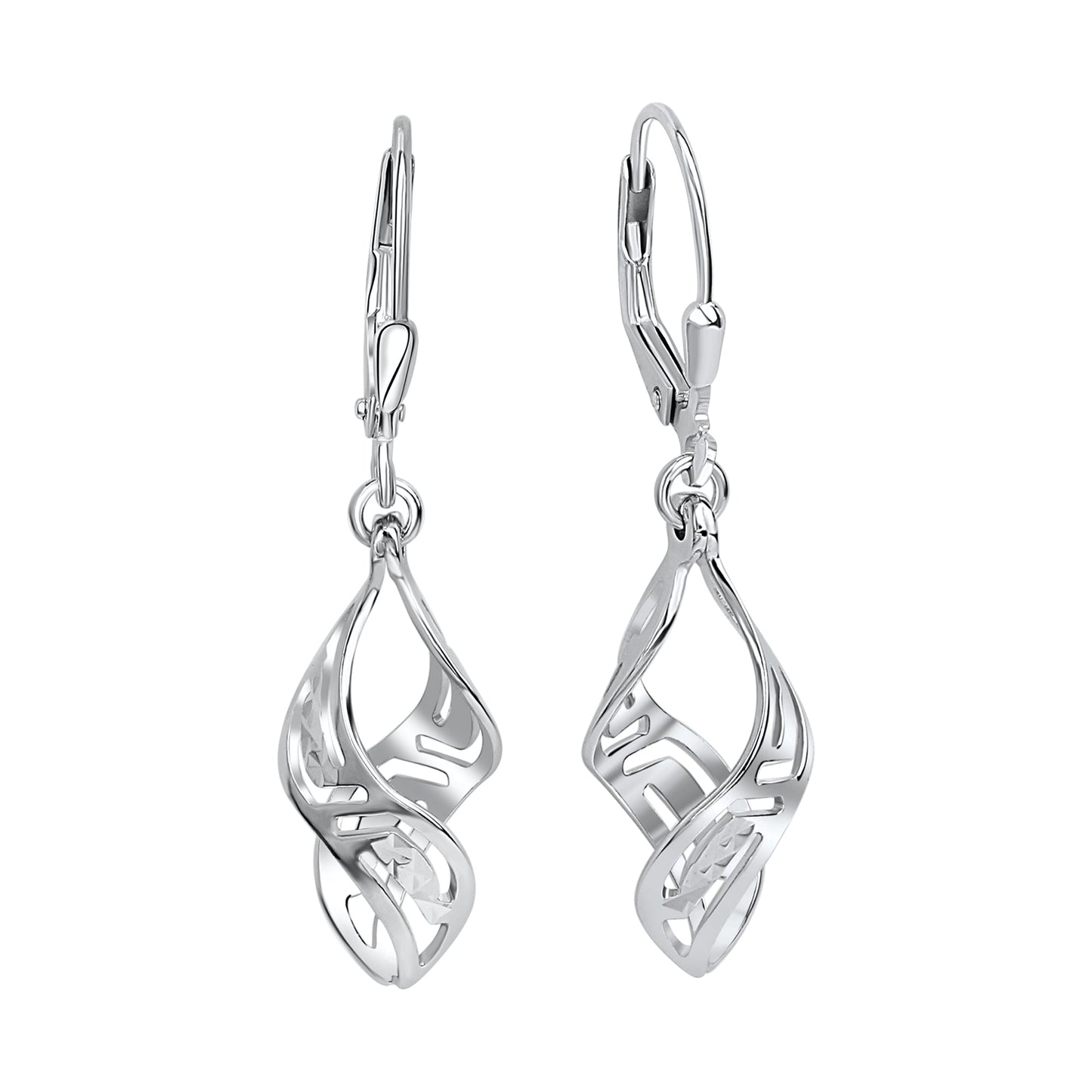 Ohrhänger 925/- Sterling Silber rhodiniert 3,7cm
