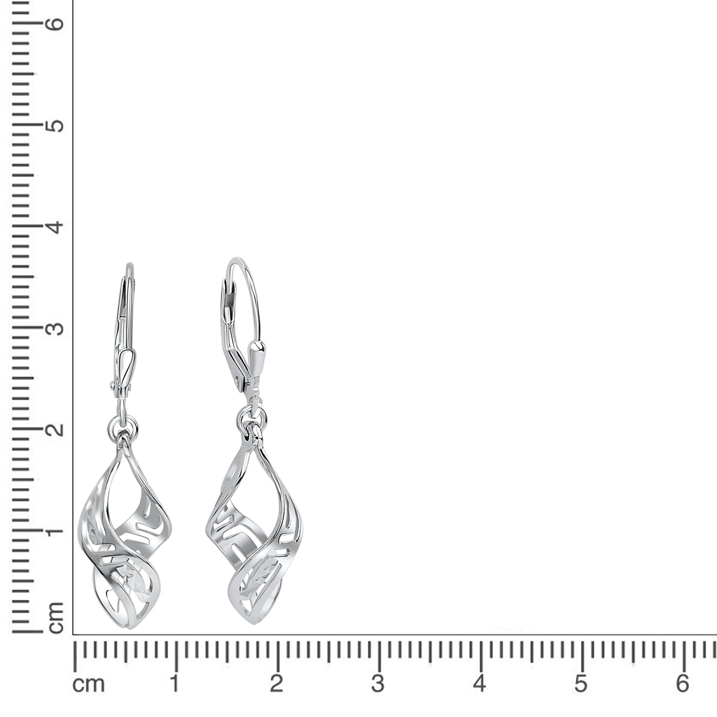 Ohrhänger 925/- Sterling Silber rhodiniert 3,7cm