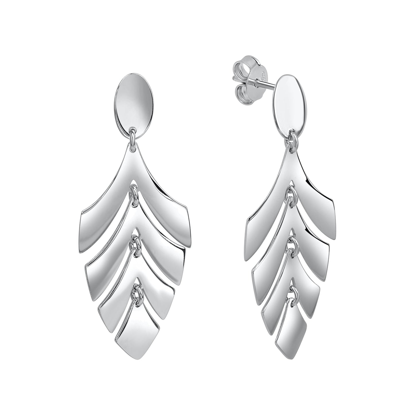 Ohrstecker 925/- Sterling Silber rhodiniert 3,9cm