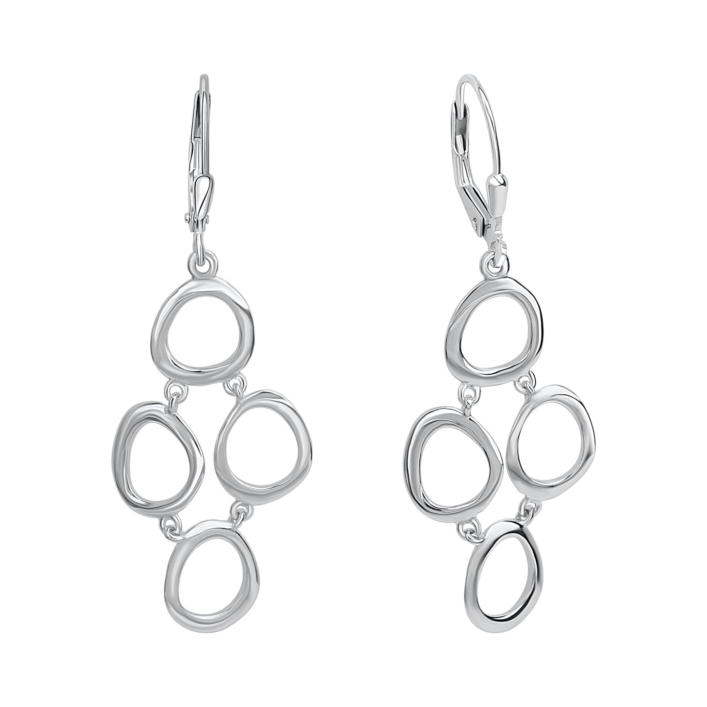 Ohrhänger 925 Silber beweglich 925/- Sterling Silber rhodiniert 4,4cm