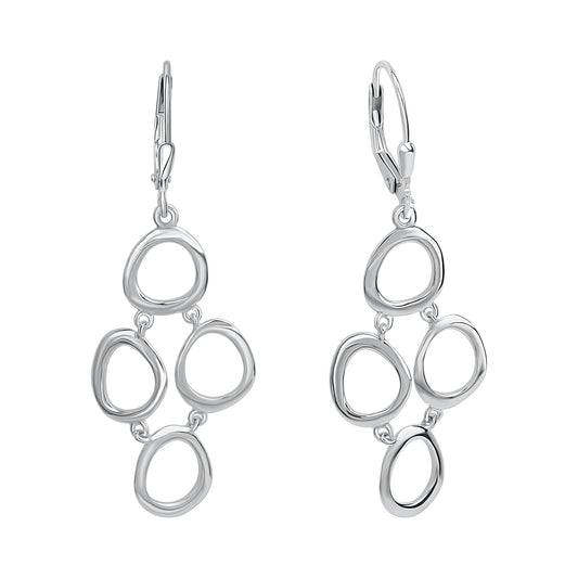 Ohrringe Sterling Silber 925 rhodiniert glanz, beweglich