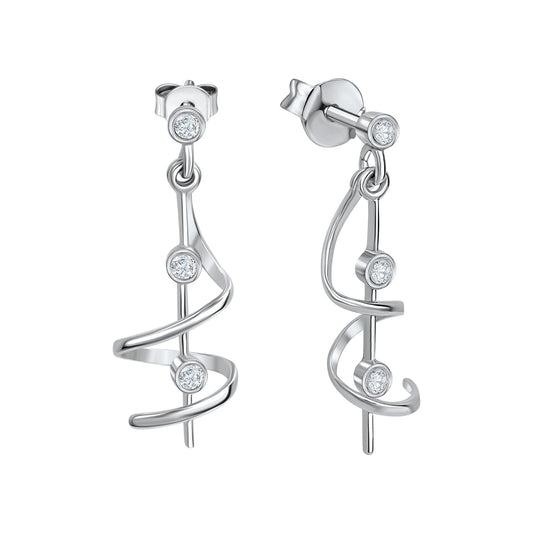Ohrringe Sterling Silber 925 beweglich und rhodiniert