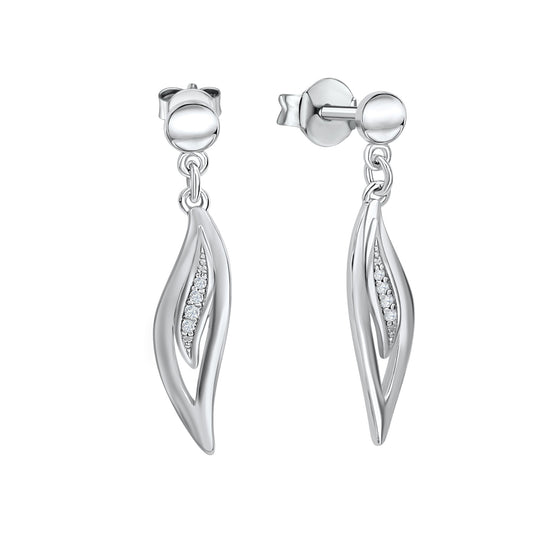 Ohrringe Sterling Silber 925 rhodiniert mit Zirkonia