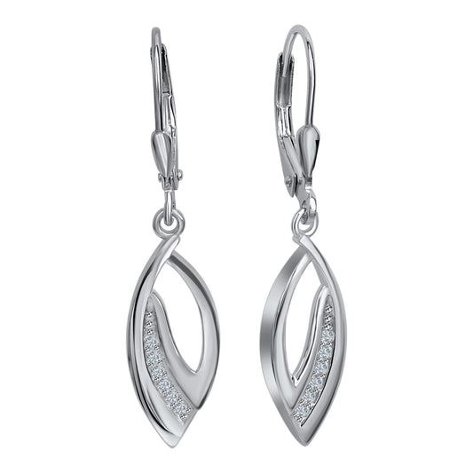 Echtschmuck Ohrhänger Damen 925 Silber Zirkonia weiß 3