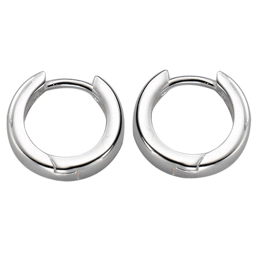 Zeeme Basic - Ohrringe Creole 925 Silber rhodiniert hochglanzpoliert 13,8mm