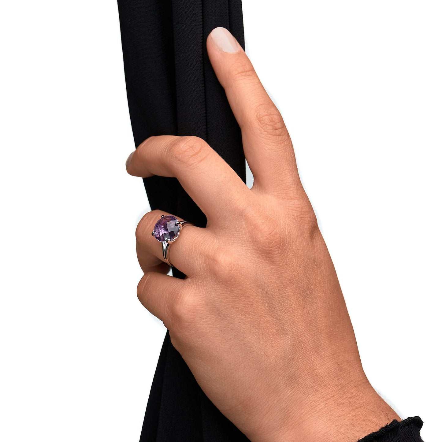 Ring 925/- Sterling Silber rhodiniert Amethyst 4,7ct.