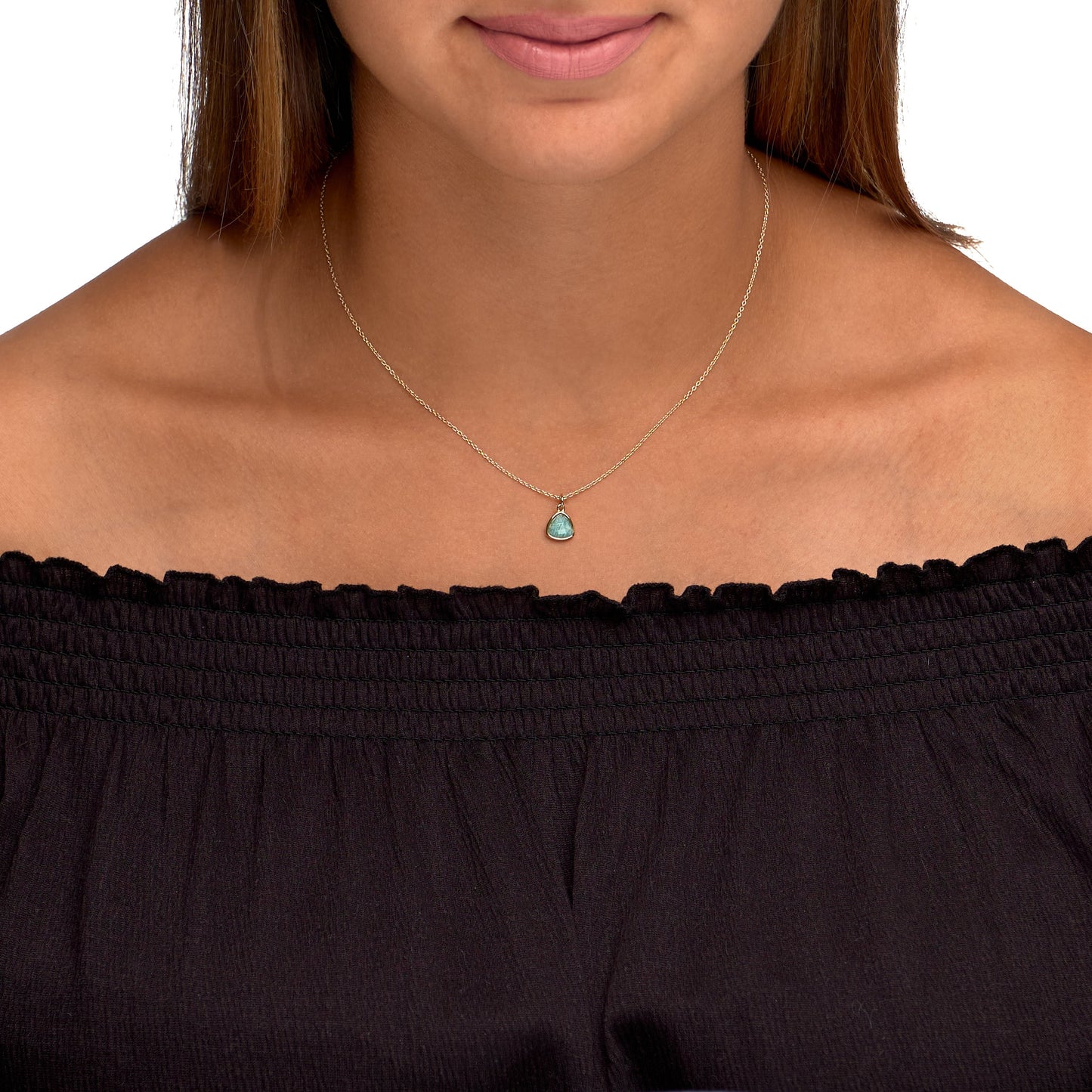 Halskette Ankerkette 925/- Sterling Silber vergoldet 45,0cm Amazonit