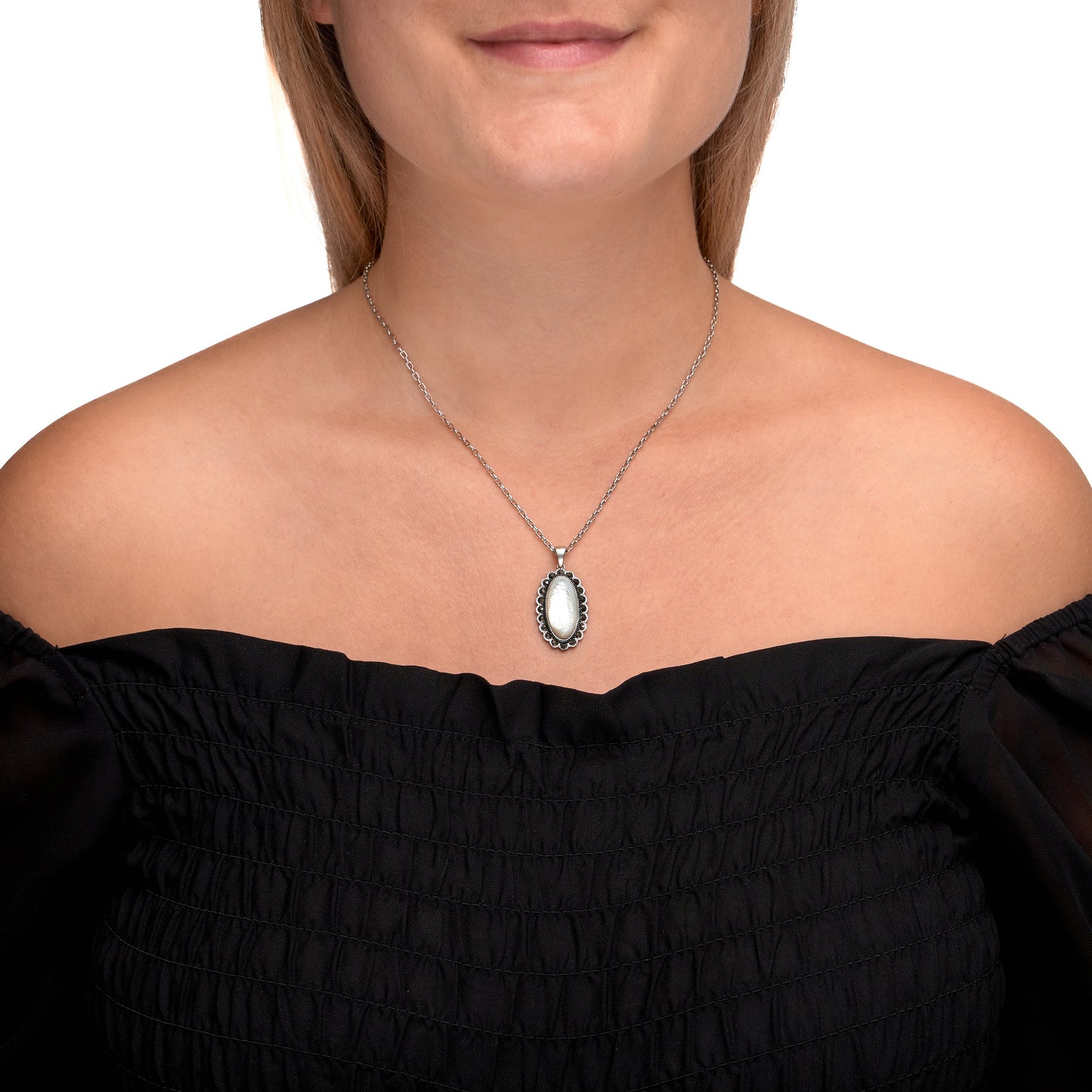 Halskette Ankerkette 925/- Sterling Silber oxydiert 45cm Markasit