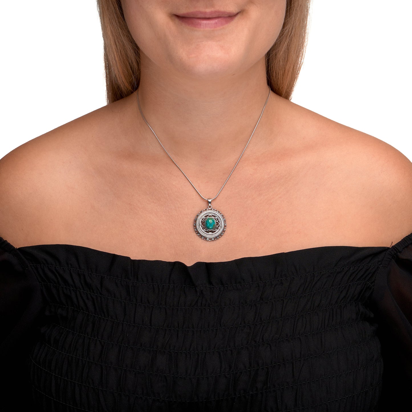 Halskette keine / nicht relevant 925/- Sterling Silber rhodiniert 47,0cm Türkis