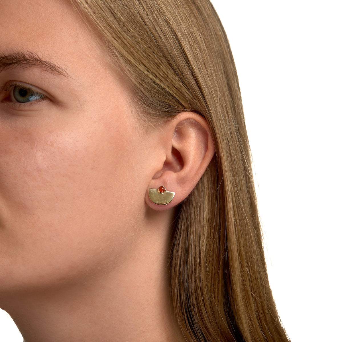 Ohrstecker 925/- Sterling Silber rhodiniert 1,0cm Achat