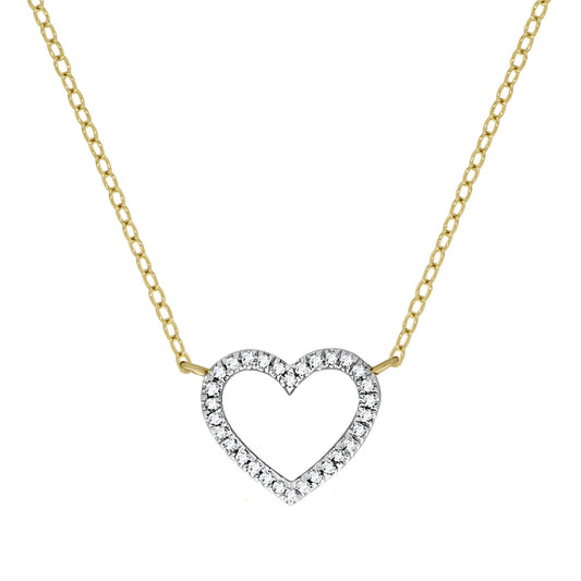 Halskette 375 Gold zweifarbig mit Diamanten 0,055ct.