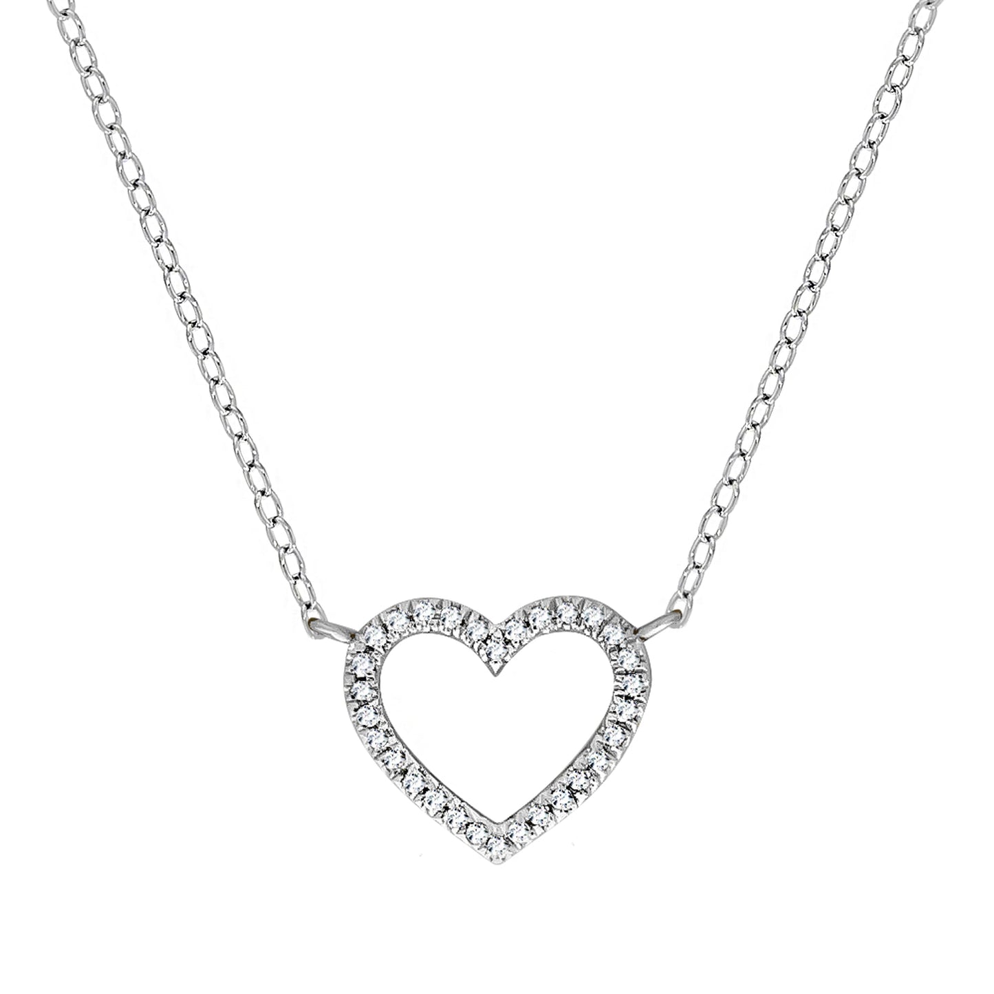 Collier 375 Weißgold Ankerkette 375/- Gold 45,0cm Diamant 0,055ct