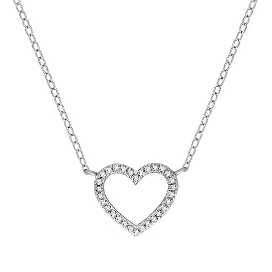 Halskette 375 Weißgold mit Diamanten